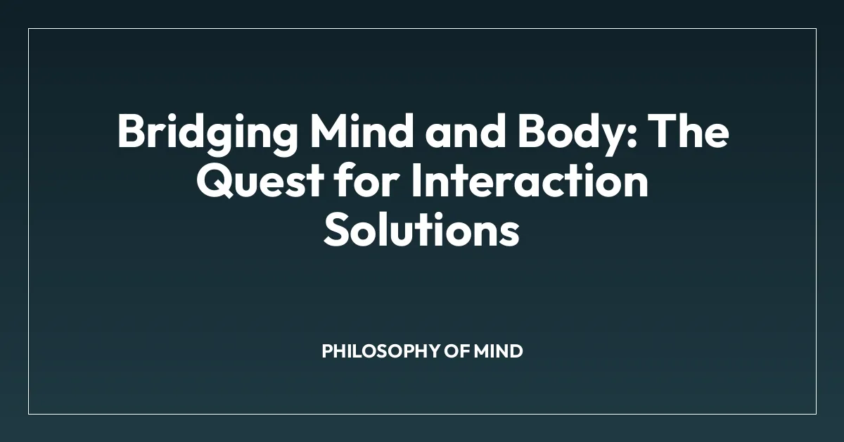 Bridging Mind and Body: The Quest for Interaction Solutions