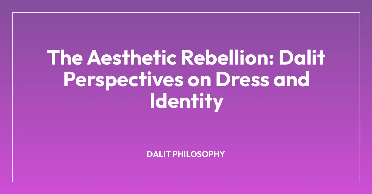 The Aesthetic Rebellion: Dalit Perspectives on Dress and Identity