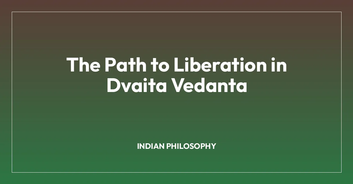The Path to Liberation in Dvaita Vedanta