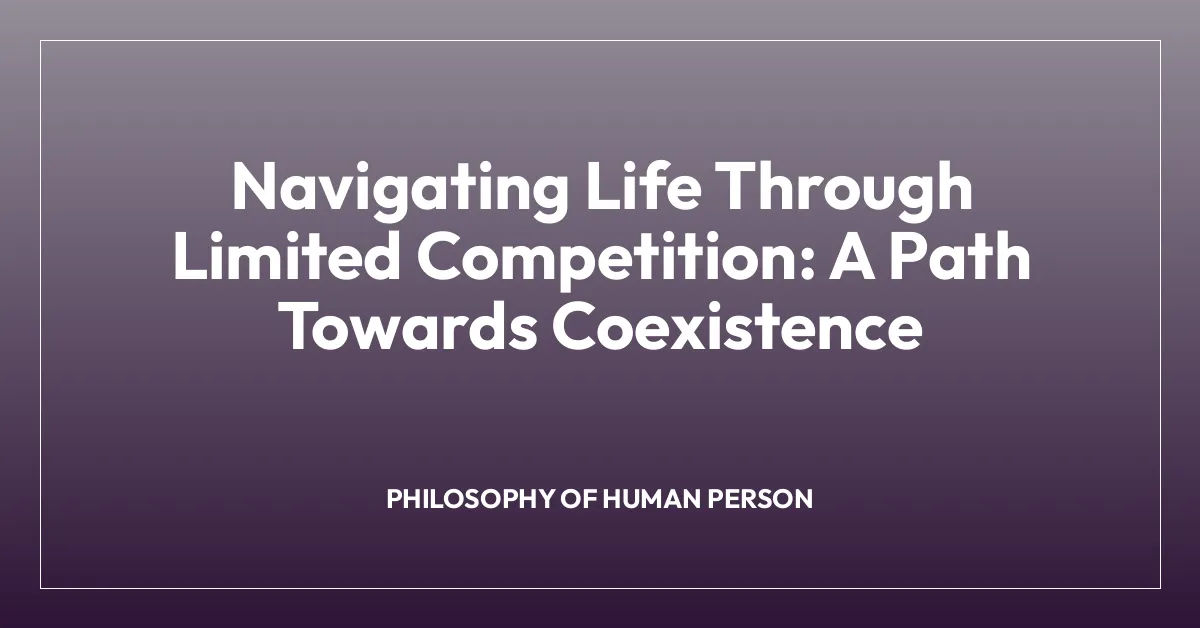 Navigating Life Through Limited Competition: A Path Towards Coexistence