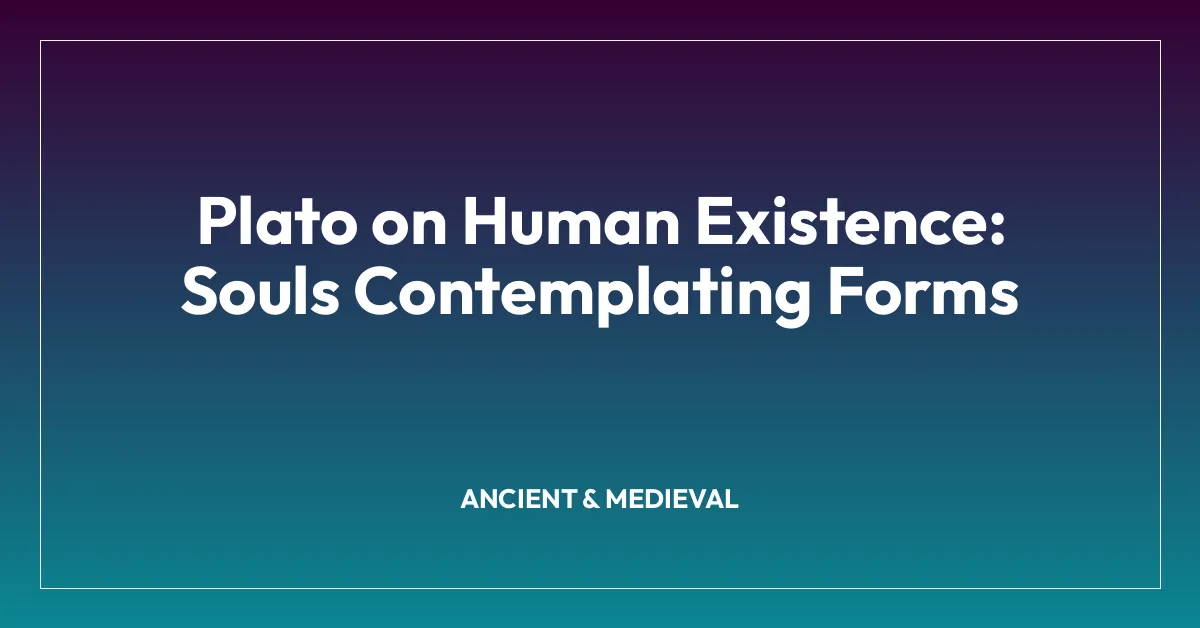 Plato on Human Existence: Souls Contemplating Forms
