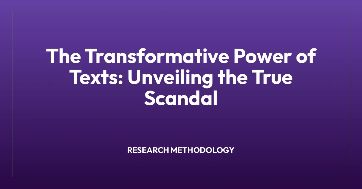 The Transformative Power of Texts: Unveiling the True Scandal